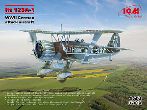 Model kit 1/32 Henschel Hs-123A-1 WWII German attack aircraft (ICM)