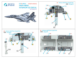 F-15D/F-15DJ 3D-Printed & coloured Interior on decal paper (Hasegawa) (Small version)