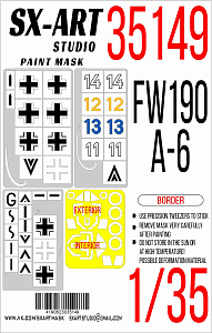 Paint Mask 1/35 Fw 190A-6 (Border) MAX + insignia and markings masks