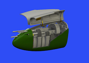 Additions (3D resin printing) 1/48 Lockheed P-38F/G Lightning nose gun bay (designed to be used with Tamiya kits) 