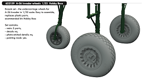 Additions (3D resin printing) 1/32 Douglas A-26B Invader wheels (designed to be used with Hobby Boss kits)