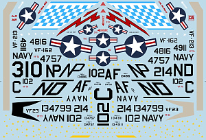 Decal 1/48 Douglas F4D Skyray - 4 marking options: VF-23, VF-74, VF-162, VF-213 (Cut then Add)