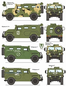 Decal 1/35 A set of decals for the Tiger armored car, Tiger-M in the SMO zone (part 2) (ASK)