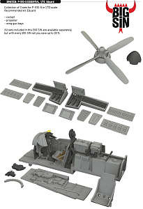 Additions (3D resin printing) 1/72 North-American P-51D-5 Mustang ESSENTIAL (designed to be used with Eduard kits)