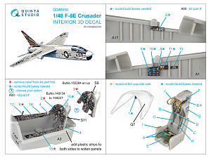 F-8E Crusader 3D-Printed & coloured Interior on decal paper (Hasegawa/Hobby 2000)