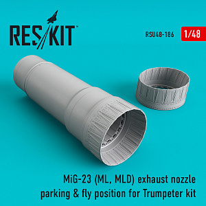 Additions (3D resin printing) 1/48 Mikoyan MiG-23ML, MiG-23MLD) exhaust nozzle parking & fly position  (ResKit)