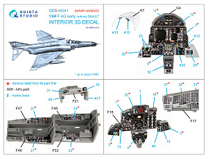 F-4G early 3D-Printed & coloured Interior on decal paper  (Meng) (Small version)