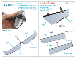 Control surfaces for Bf 109K-4 (Kotare)