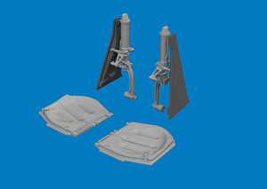 Additions (3D resin printing) 1/72 North-American P-51D Mustang undercarriage legs (3D-Printed) 1/72 (designed to be used with Arma Hobby kits)