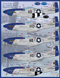 Decal 1/32 North-American P-51B/P-51D Meyer's Maulers Part I (Furball Aero-Design)