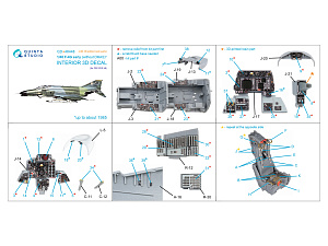 F-4G early 3D-Printed & coloured Interior on decal paper (Zoukei Mura SWS) (with 3D-printed resin parts)