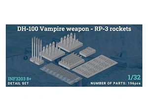 Additions (3D resin printing) 1/32 de Havilland DH-100 Vampire Mk.3/Mk.5 - Weapon Set RP-3 Rockets (for Infinity Models kits)