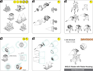 Additions (3D resin printing) 1/48 Collection of 4 sets for MiG-21 (Raymoco)