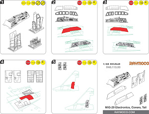 Additions (3D resin printing) 1/48 Collection of 4 sets for MiG-29 (Raymoco)