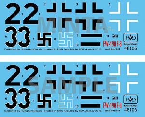 Decal 1/48 Fw 190 F-8 (2x Luftwaffe) (HAD)