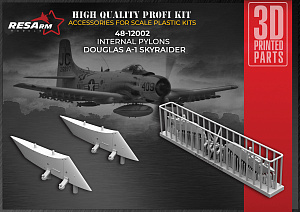 Additions (3D resin printing) 1/48 Douglas A-1 Skyraider internal pylons (RESArm)