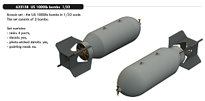 Additions (3D resin printing) 1/32 US 1000lb bombs