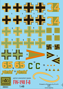 Decal 1/48 Fw-190 F-8 (3x camo) (HAD)