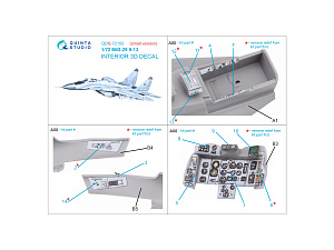 Mig-29 9-13 3D-Printed & coloured Interior on decal paper (7278 Zvezda)