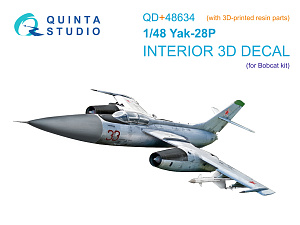 Yak-28P 3D-Printed & coloured Interior on decal paper (Bobcat) (with 3D-printed resin parts)
