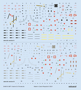 Decal 1/48 Harrier Gr.7/9 stencils (REV/HAS)