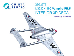 DH.100 Vampire FB.5 3D-Printed & coloured Interior on decal paper (Infinity Models)