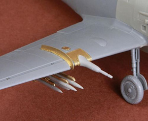 Additions (3D resin printing) 1/48 Wing Cannon & Rocket set for Hispano HA-1112 Tripala/Buchon - Spanish Air Force (designed to be used with Tamiya kits)[Messerschmitt Bf-109G-2]