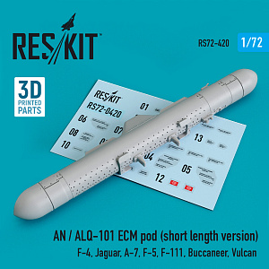 Additions (3D resin printing) 1/72 AN / ALQ-101 ECM pod (short length version) (ResKit)