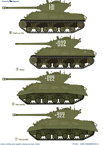 Decal 1/35 M4A2 Sherman (76) & HVSS - in Red Army V (Colibri Decals)