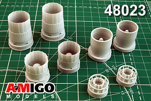 Additions (3D resin printing) 1/48 Su-27 AL-31F engine nozzle (Amigo Models)