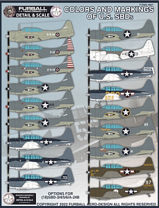 Decal 1/48 "Colors & Markings of U.S. SBD's" (Furball Aero-Design)
