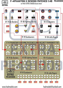 Decal 1/48 F-4 Phantom II Helmet & dress sewing markings (HAD)