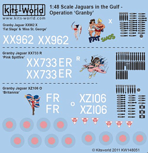 Decal 1/48 Sepecat Jaguar GR.1A Desert Storm Nose Art - Operation Granby 1991 (3)  (Kits-World)