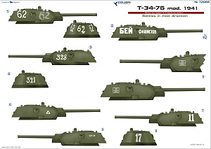 Decal 1/72 T-34-76 model 1941. Part I Battles in main direction (Colibri Decals)