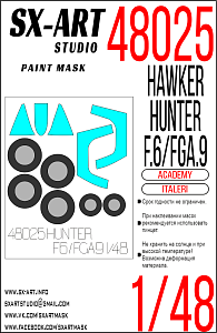 Paint Mask 1/48 Hawker Hunter F.6/FGA.9 (Italeri/Academy)