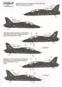 Decal 1/32 BAe Hawk T.1A Late overall black schemes (11) (Xtradecal)