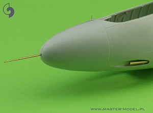 Aircraft detailing sets (brass) 1/32 Heinkel He-162-2 Salamander - armament and detail set (MG 151 barrel tips, nose gear indicator and Pitot Tube) (designed to be used with Revell kits) 