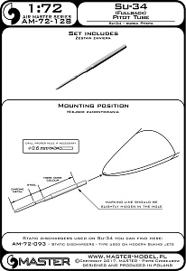 Aircraft detailing sets (brass) 1/72 Sukhoi Su-34 (Fullback) - Pitot Tube (designed to be used with Italeri kits) 