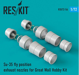 Additions (3D resin printing) 1/72 Sukhoi Su-35S Flanker-E flying position exhaust nozzles (ResKit)