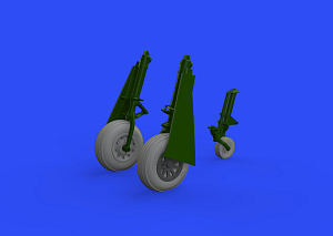 Additions (3D resin printing) 1/48       North-American P-51D Mustang wheels with weighted tyre effect grooved (designed to be used with Eduard kits)