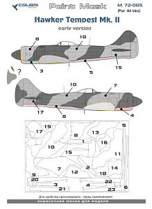 Paint Mask 1/72 Hawker Tempest Mk.II (Colibri Decals)