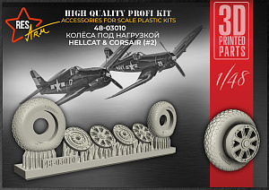 Additions (3D resin printing) 1/48 HELLCAT CORSAIR / var 3 Wheels under load (RESArm)