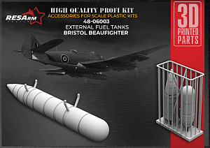 Additions (3D resin printing) 1/48 Suspended fuel tank for Bristol Beaufighter (all modifications) (RESArm)