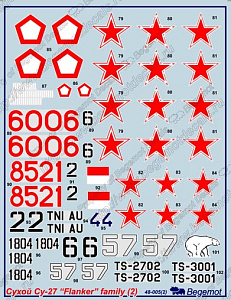 Decal 1/48 Sukhoi Su-27 Flanker family Part 2  (Begemot)