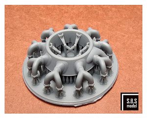 Additions (3D resin printing) 1/48 Bristol Bulldog engine upgrade set (without rocker covers) (designed to be used with Airfix kits)