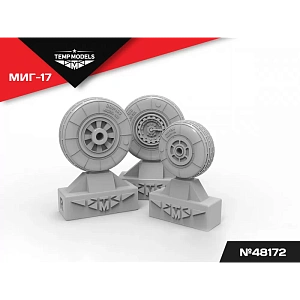 Additions (3D resin printing) 1/48 HIGHLY DETAILED WHEEL SET MIG-17 (Temp Models)