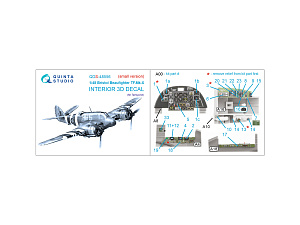 Bristol Beaufighter TF.Mk.X 3D-Printed & coloured Interior on decal paper (Tamiya) (small version)