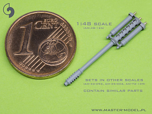 Aircraft detailing sets (brass) 1/72 Boeing/Hughes AH-64 Apache - M230 Chain Gun barrel (30mm), Pitot tubes and tail antenna 