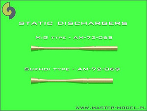 Aircraft detailing sets (brass) 1/72 Static dischargers - type used on Sukhoi jets (14pcs) 