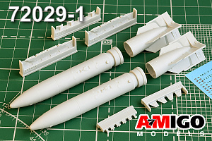 Additions (3D resin printing) 1/72 Suspended fuel tank PTB-3000 Su-24M, Su-34 (Amigo Models)